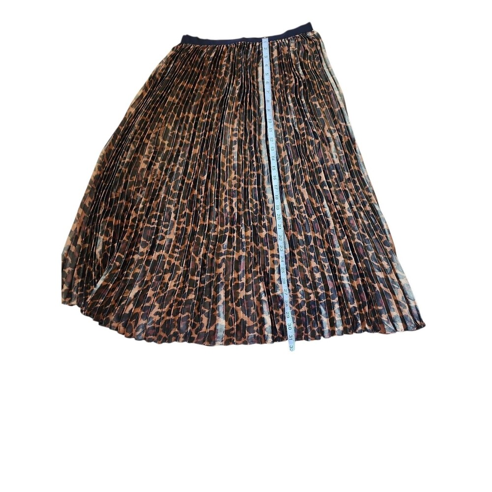 J. Crew Pleated Leopard Midi Skirt Womens 4 Corp Work Paulina Foil Twee Mob Wife - Picture 8 of 8